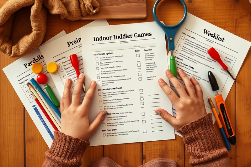indoor toddler games printables checklist — Indoor Toddler Games Printables Checklist (the finished result)